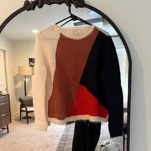 Sezane Multicolor Crew Neck Sweater